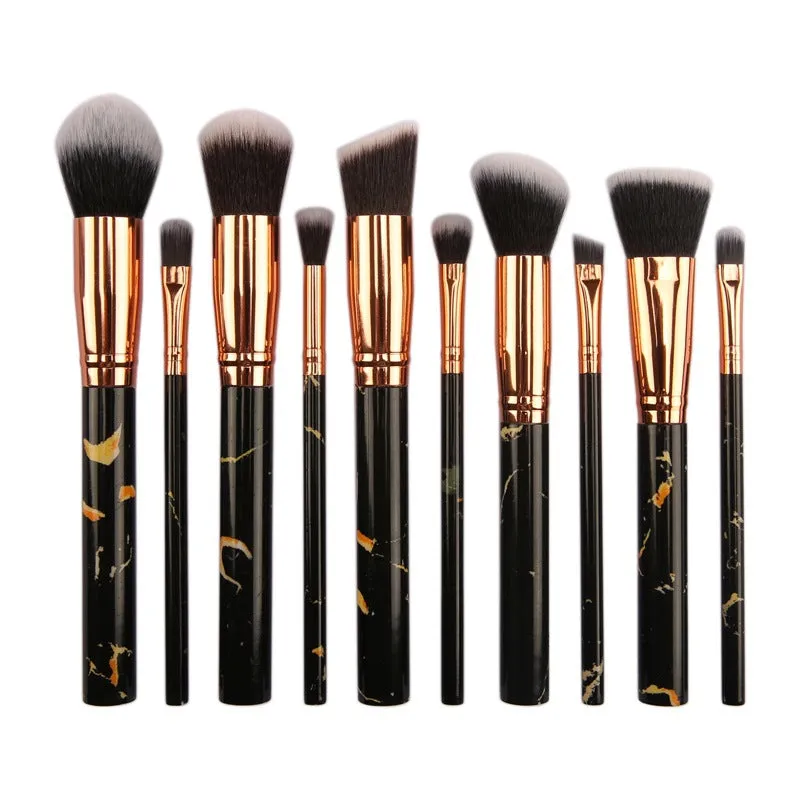 10 marble makeup brush sets, beauty tools, blush, eye shadow, face modification, 5 big 5 small explosions.