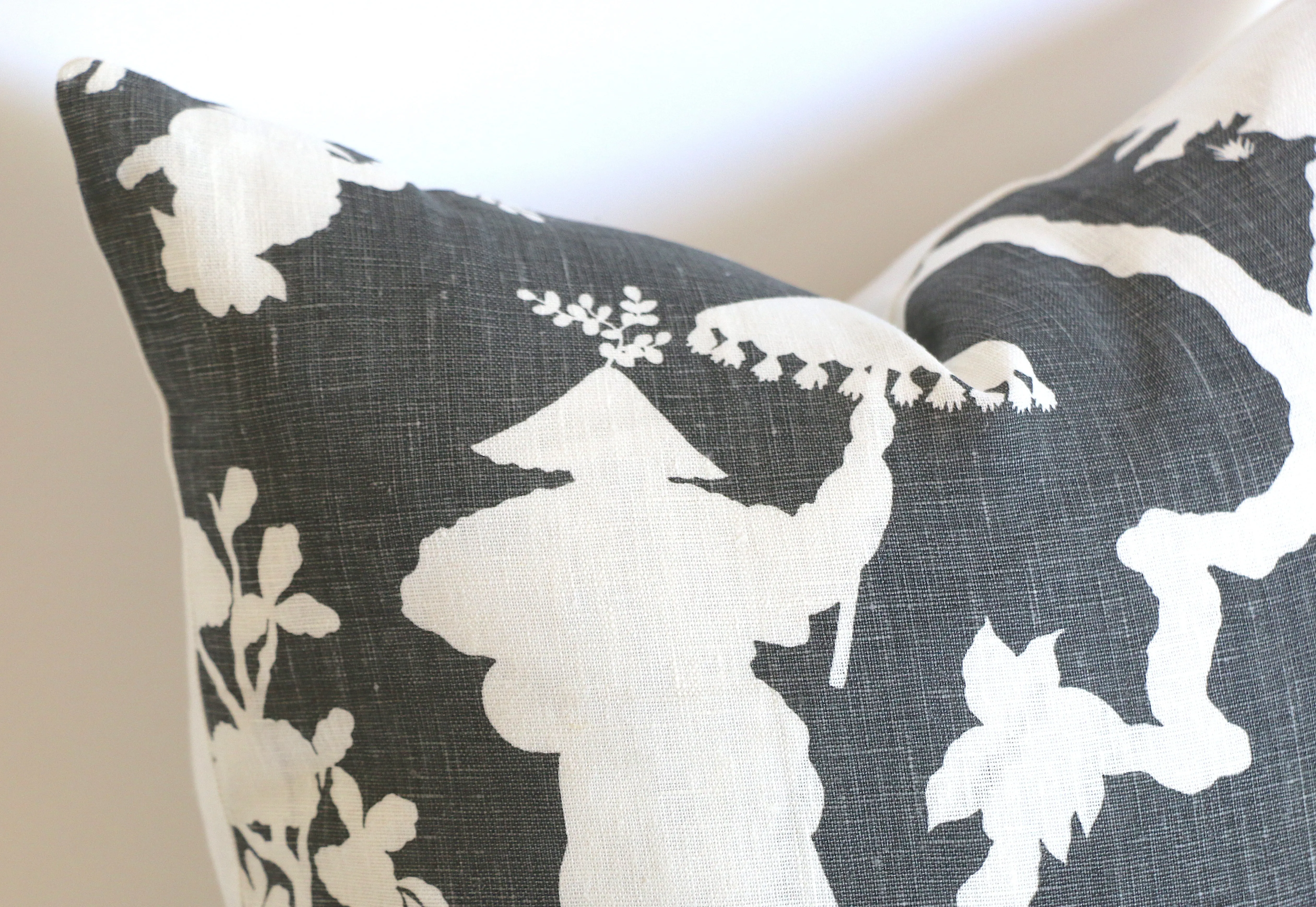 10 Sizes Available: SHANTUNG SILHOUETTE, Smoke / Schumacher Pillow Cover