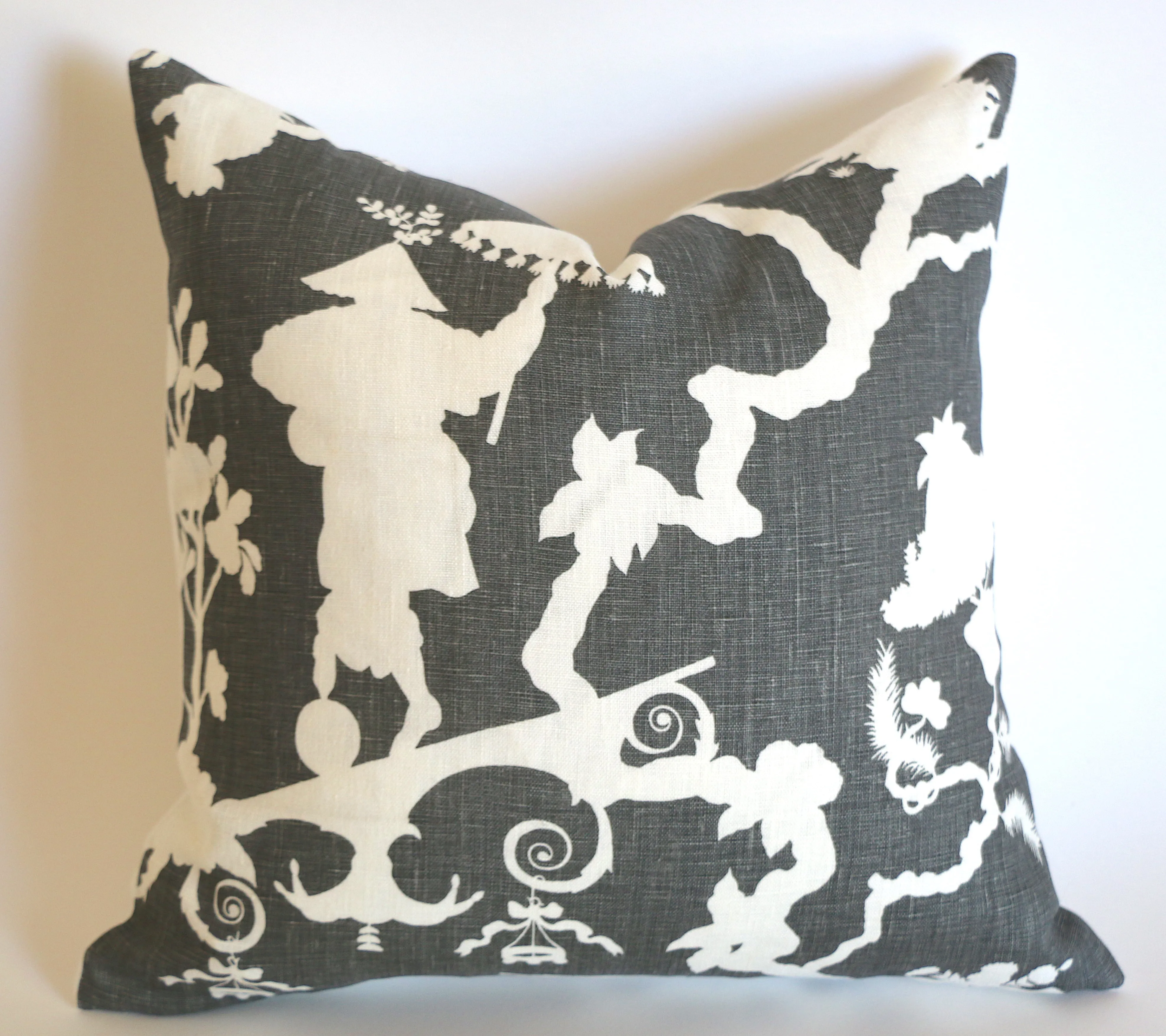 10 Sizes Available: SHANTUNG SILHOUETTE, Smoke / Schumacher Pillow Cover