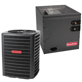 1.5 Ton 14.3 SEER2 R-32 Goodman Air Conditioner   Vertical Coil 17.5" Width 22" Height Upflow/Downflow Installation