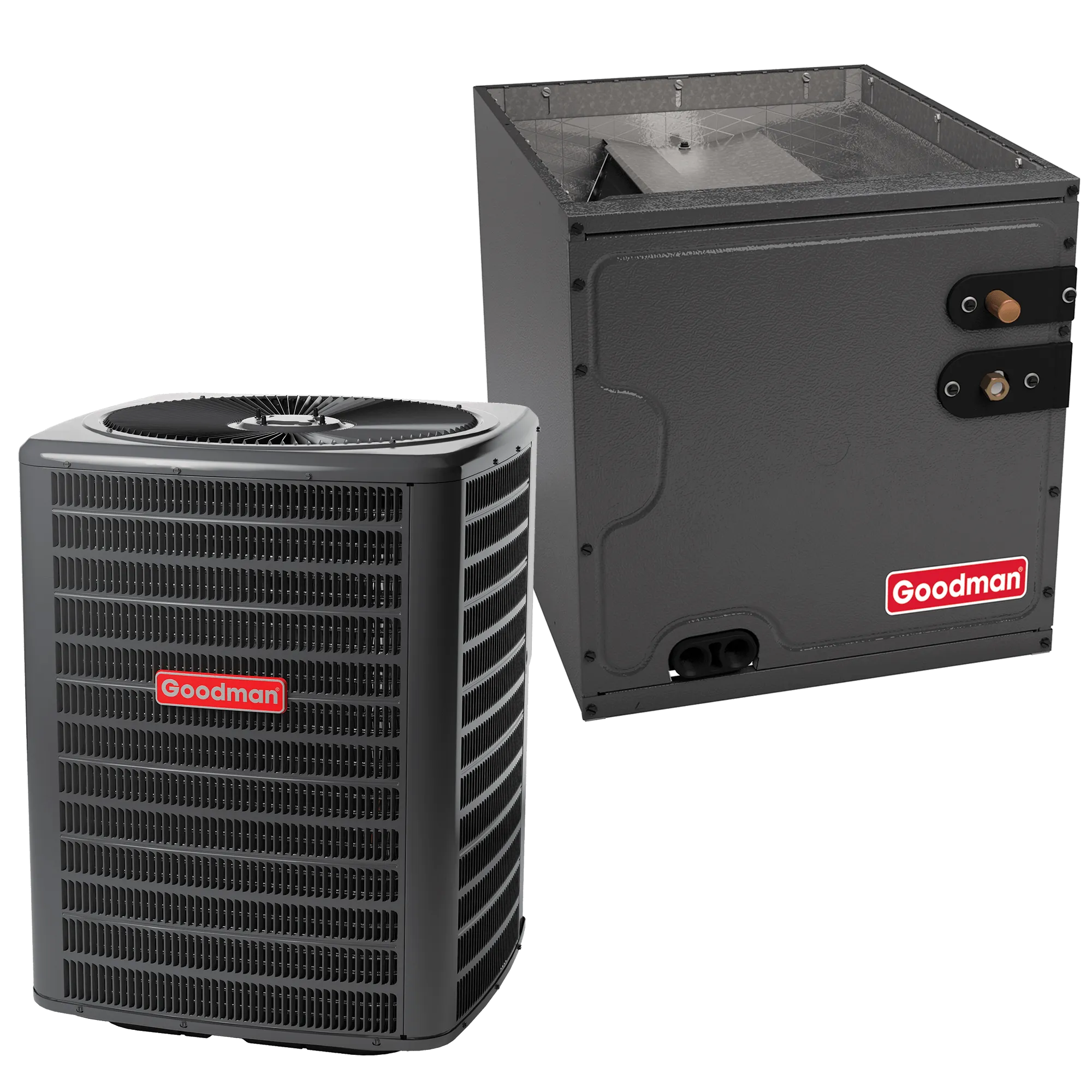 2 Ton 14.3 SEER2 R-32 Goodman Multi-family Air Conditioner   Vertical Coil 17.5" Width 22" Height Upflow/Downflow Installation