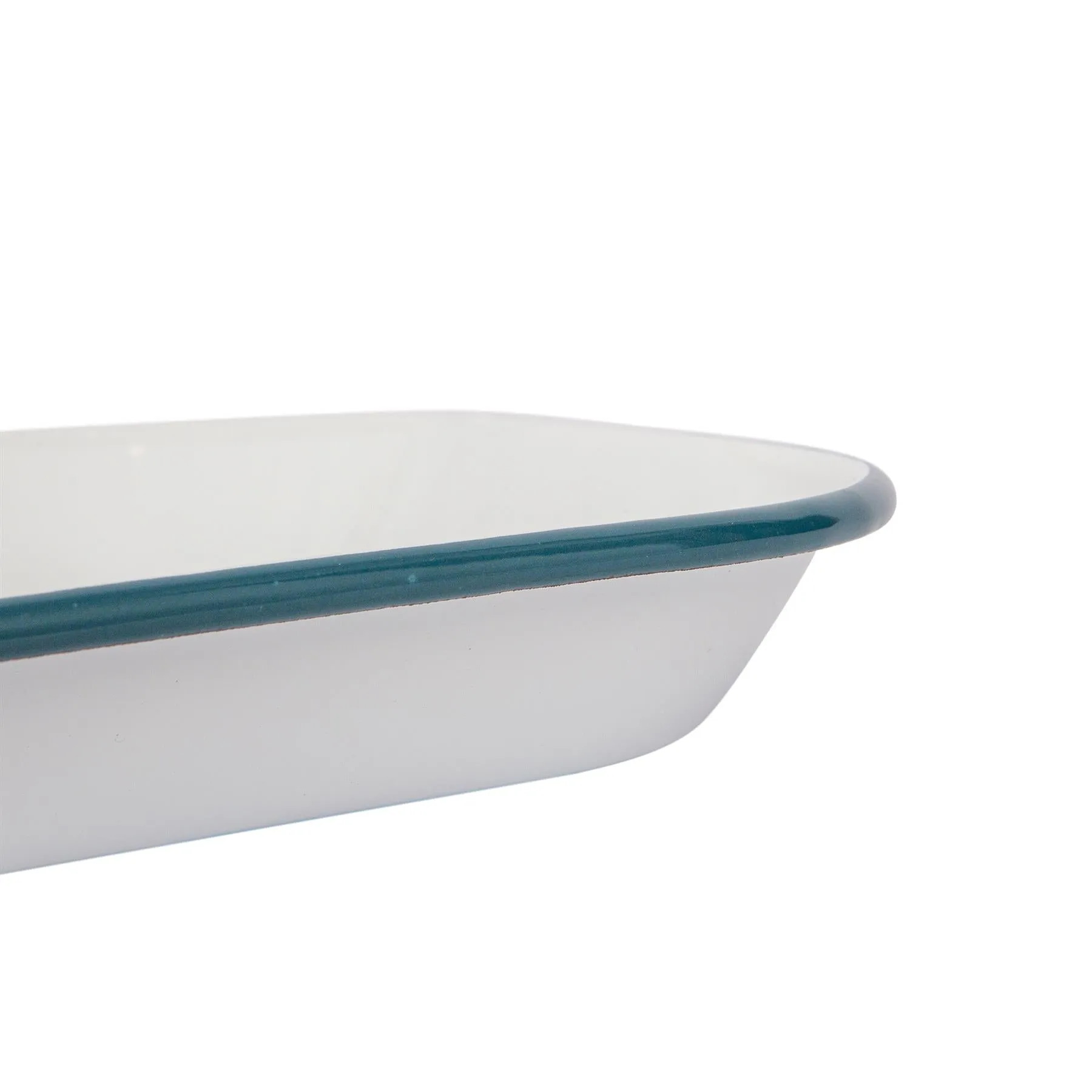 24.5cm x 24.5cm White Square Enamel Baking Tray - By Argon Tableware