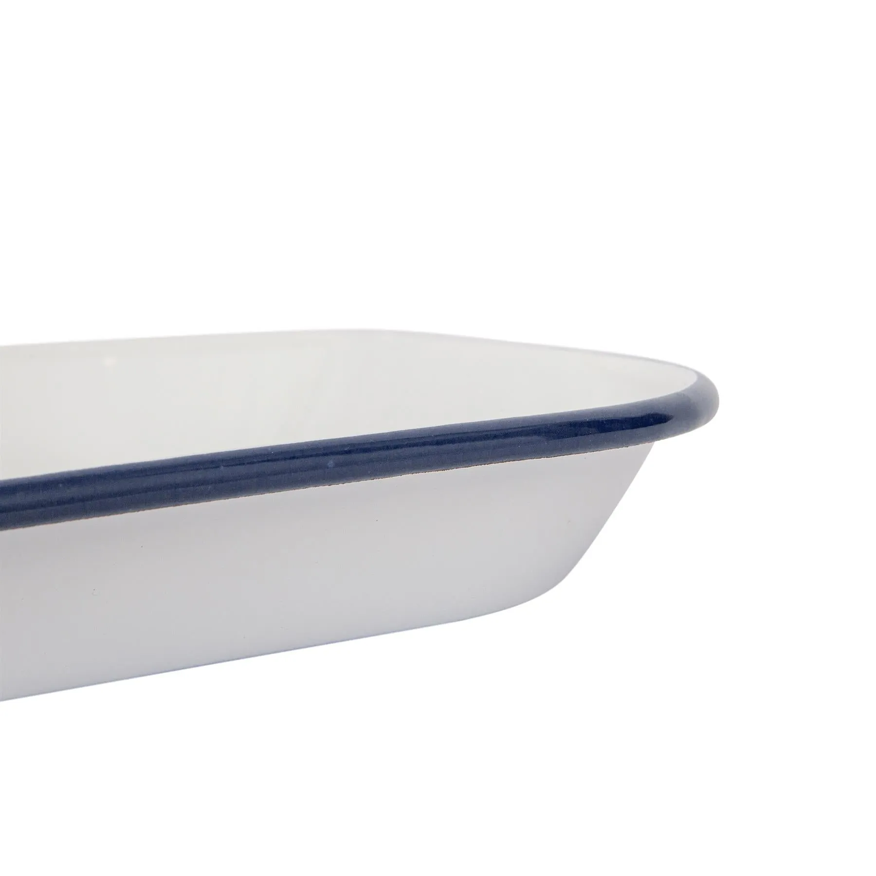 24.5cm x 24.5cm White Square Enamel Baking Tray - By Argon Tableware