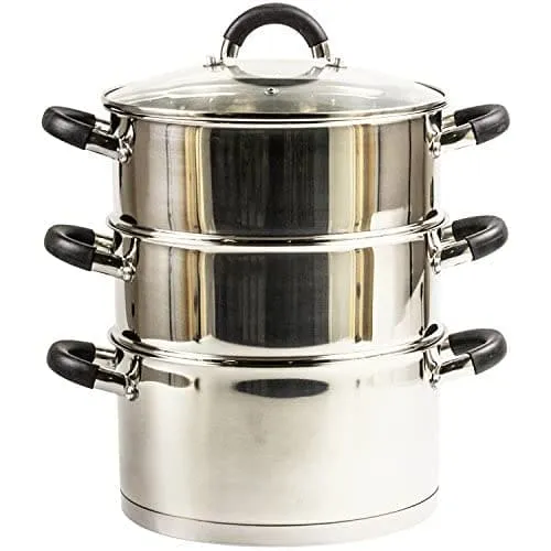 24cm 3-Tier Stainless Steel Steamer