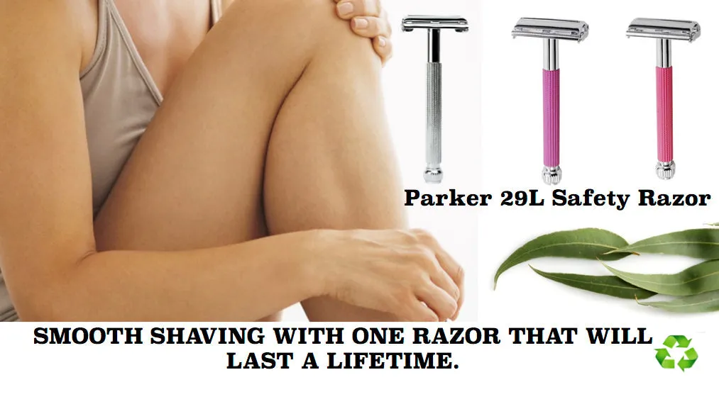 29L Parker Safety Razor in Lavender Plus 100 Shark Blades