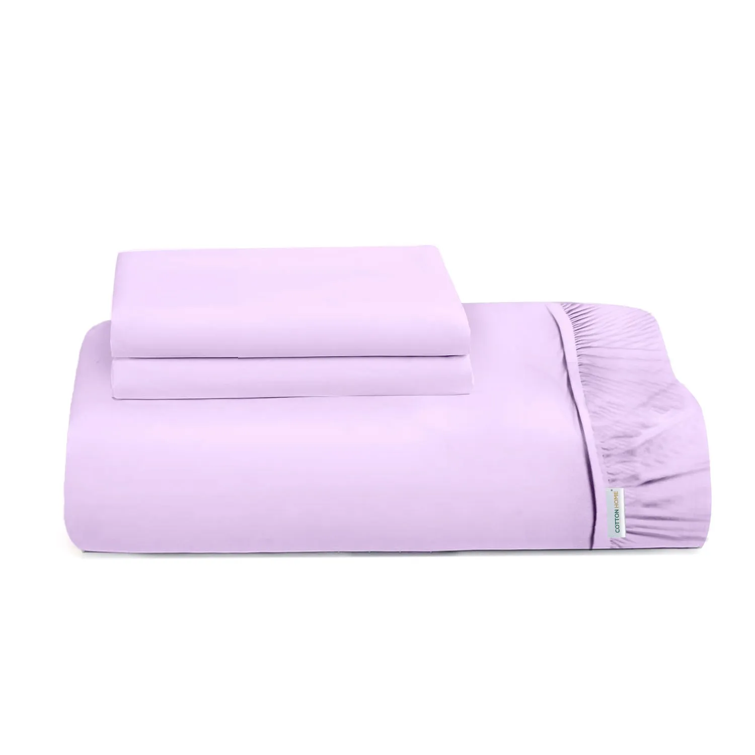 3 Piece Fitted Sheet Set Super Soft Light Purple Single Size 120x200 25cm with 2 Pillow Case