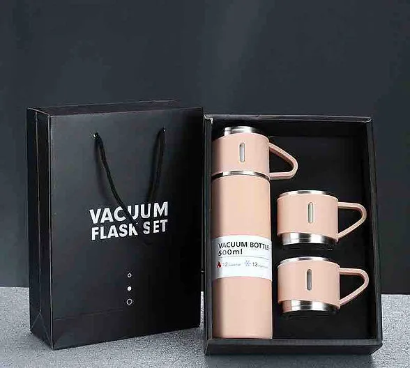 3-Piece Thermos Vacuum Double Layer Vacuum Flask