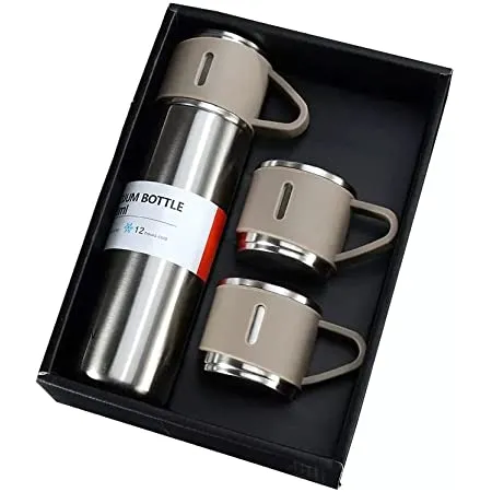 3-Piece Thermos Vacuum Double Layer Vacuum Flask