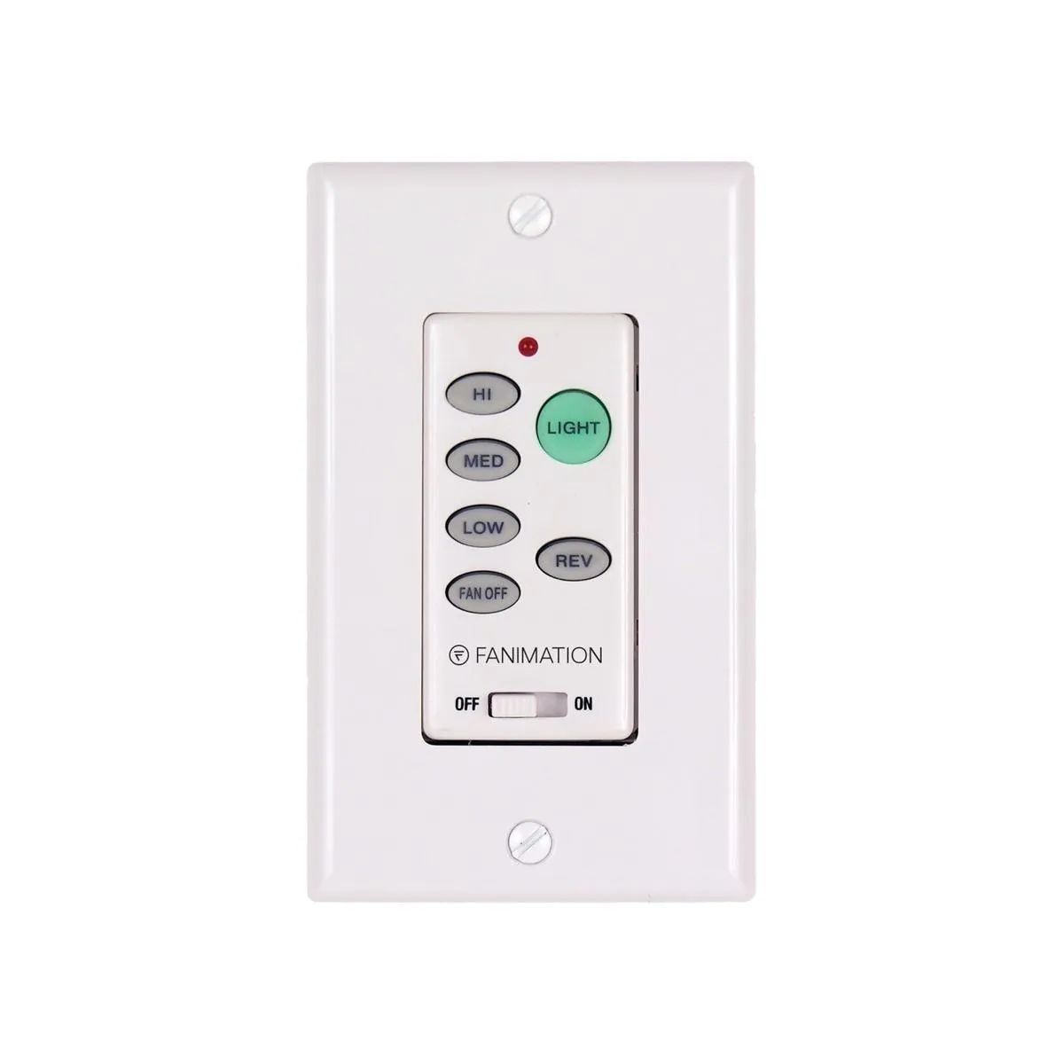 3-Speed Ceiling Fan and Light Wall Control with Reversing Switch, White Finish