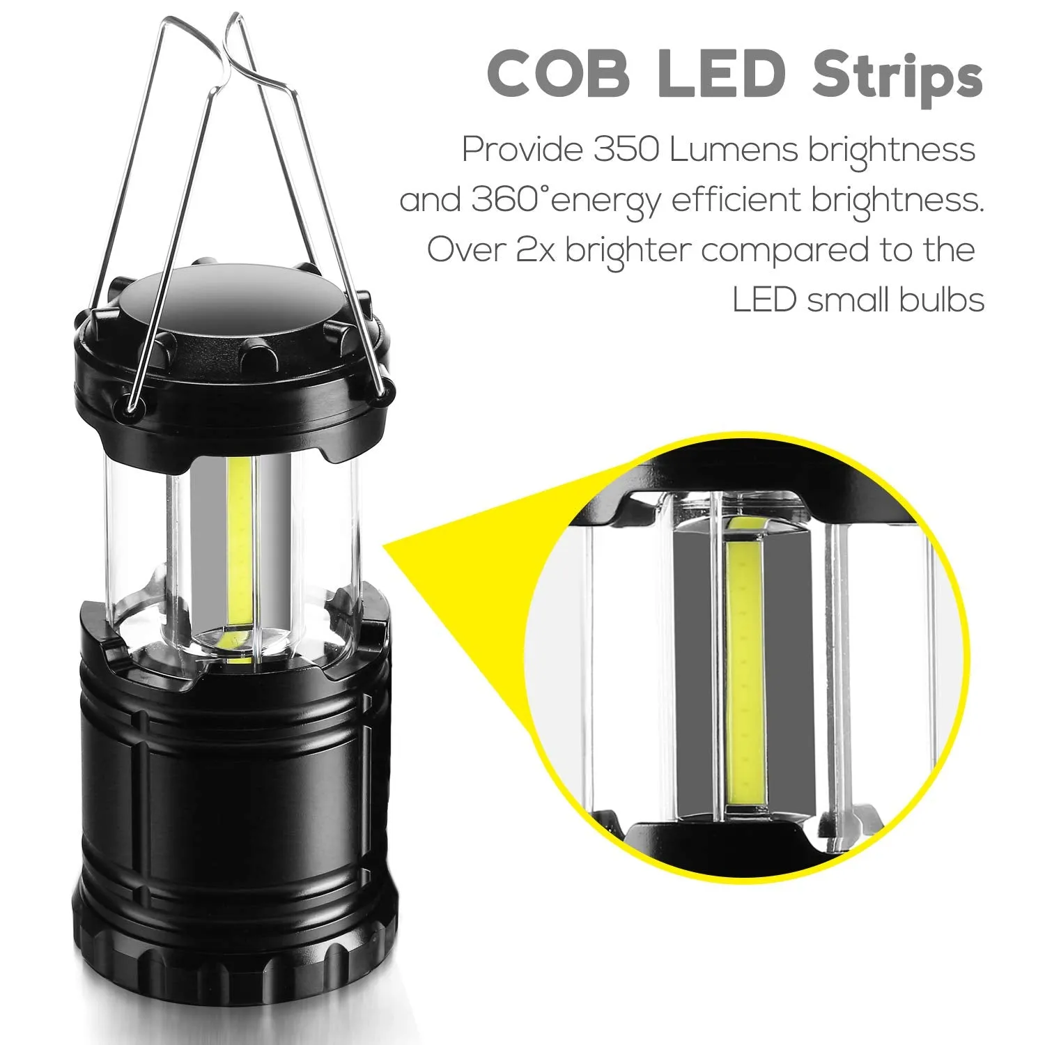 350 Lumen COB LED Collapsible Lantern Lights - Assorted Colors