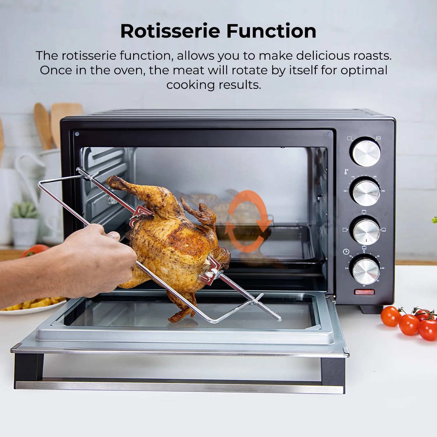 38L Fast-Bake Electric Rotisserie Mini Oven and Grill Cooker