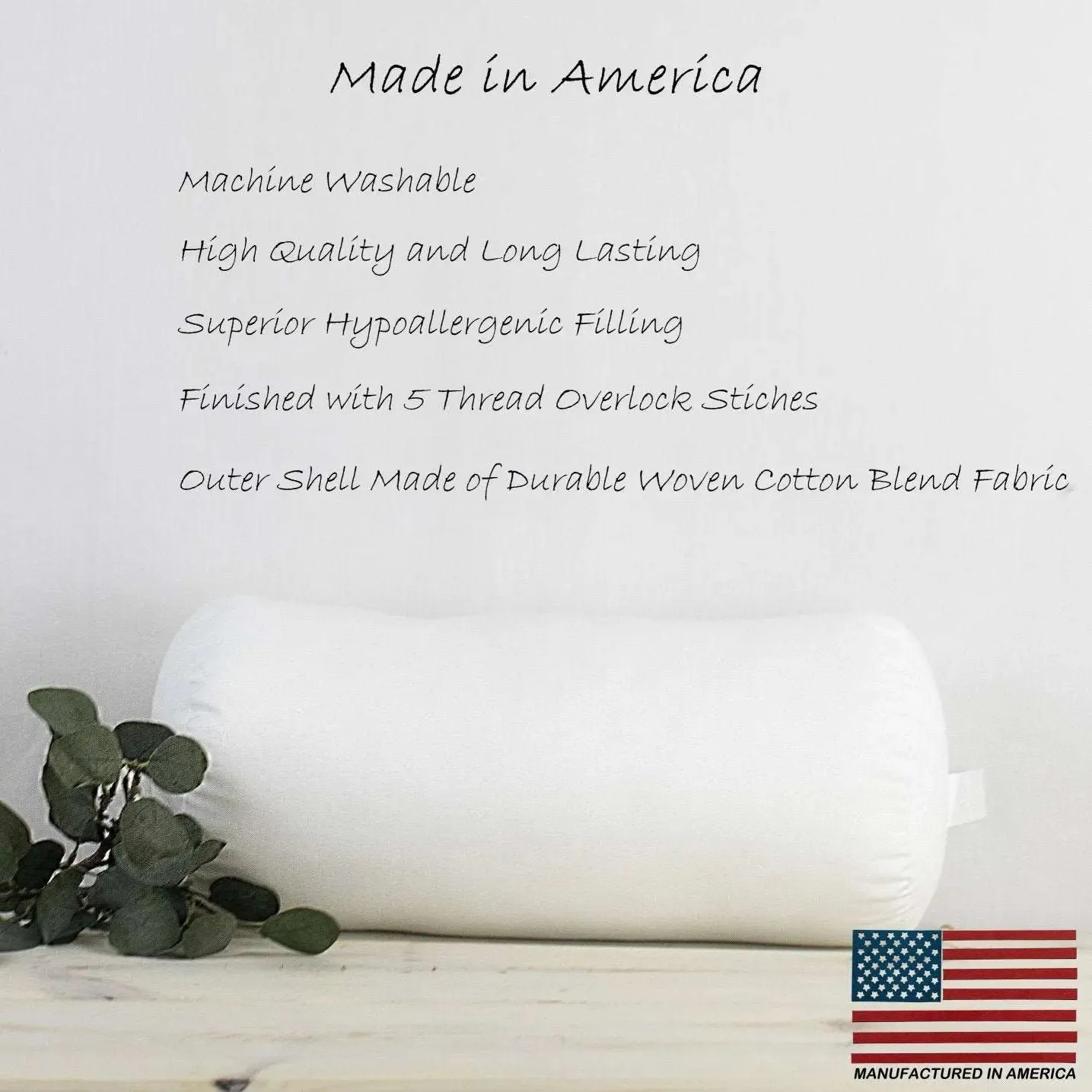 5x30 | Bolster Angel Hair Insert | Indoor Outdoor Down Alternative Hypoallergenic Pillow Insert | Quality Insert | Premium Insert