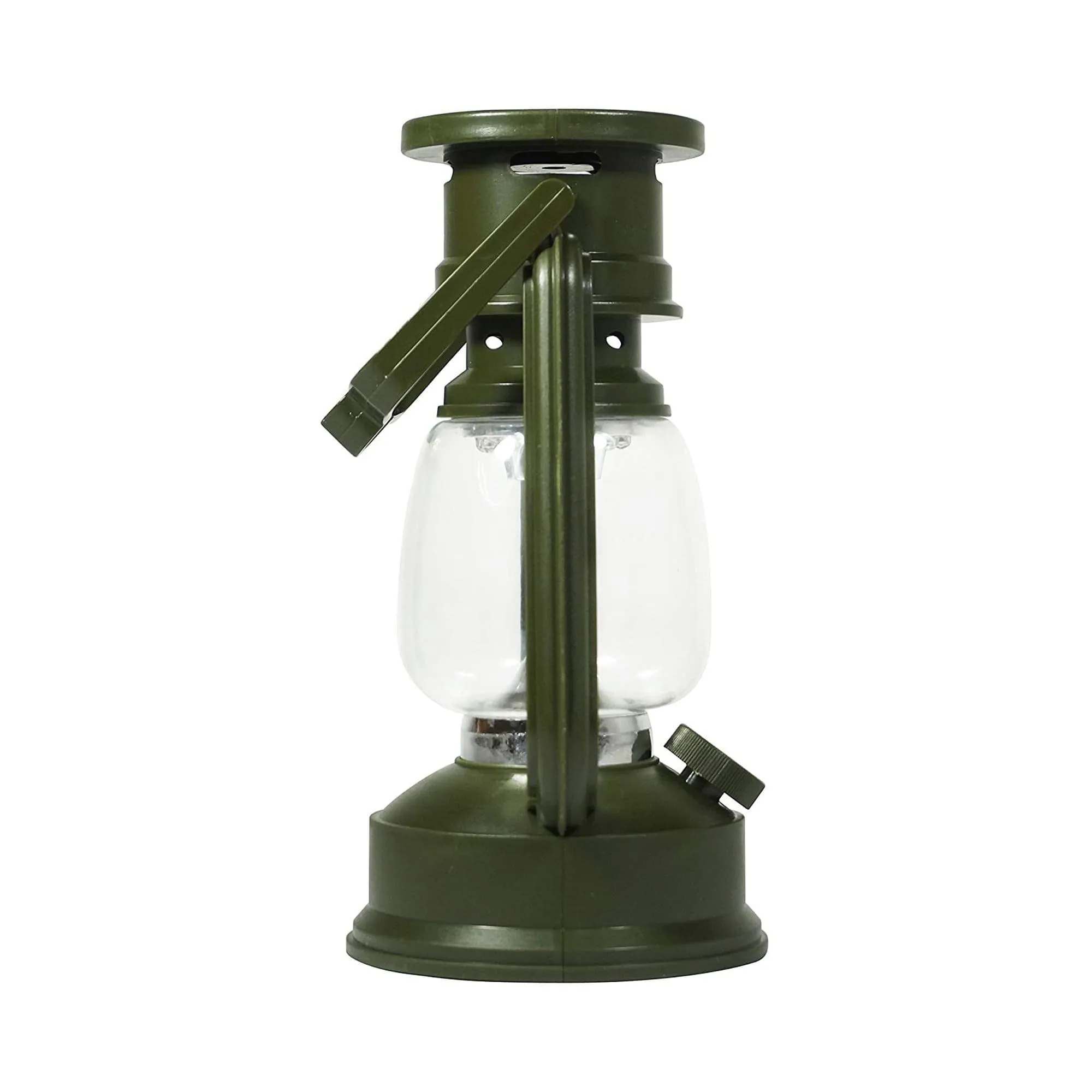 7-1/2" Tall 15 LED Green Hurricane Lantern  with Compass and Dimmer Switch