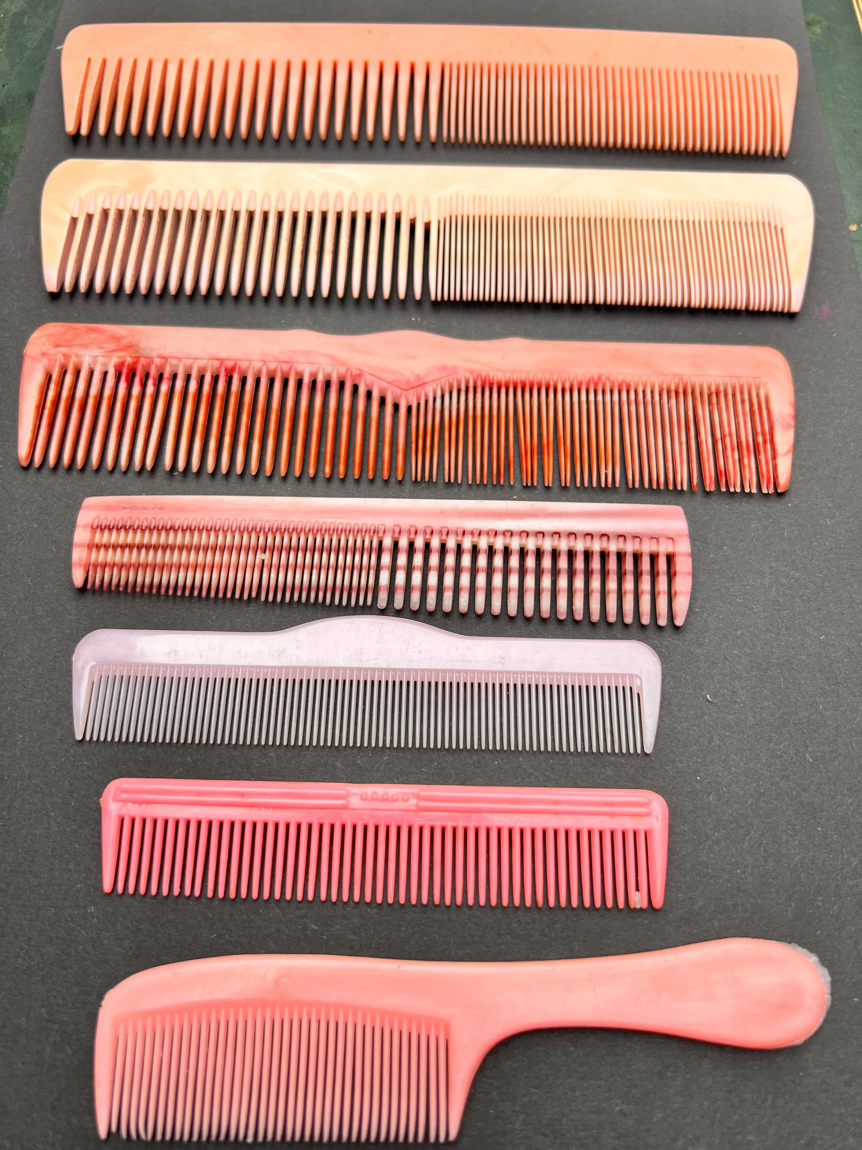 7 1920s to 1960s Unused Pink Combs