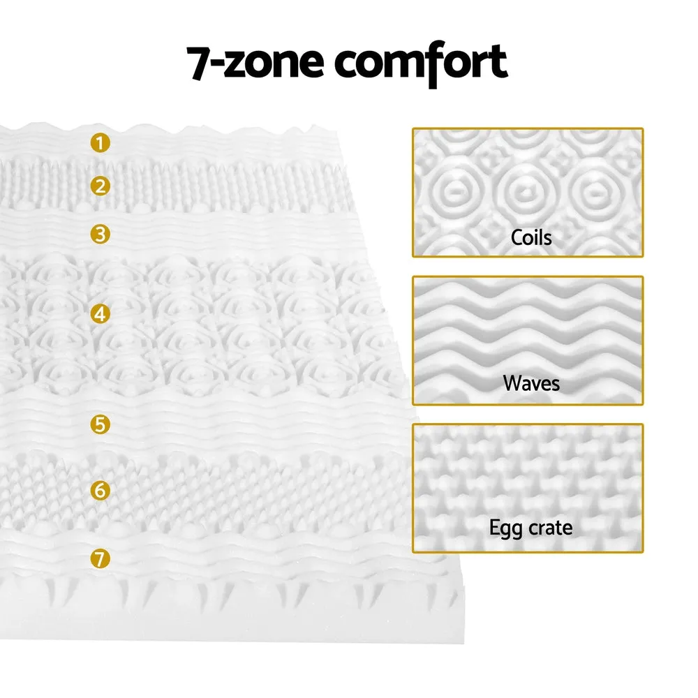 7-Zone Memory Foam Mattress Topper, Cooling, 8cm Double - Giselle Bedding