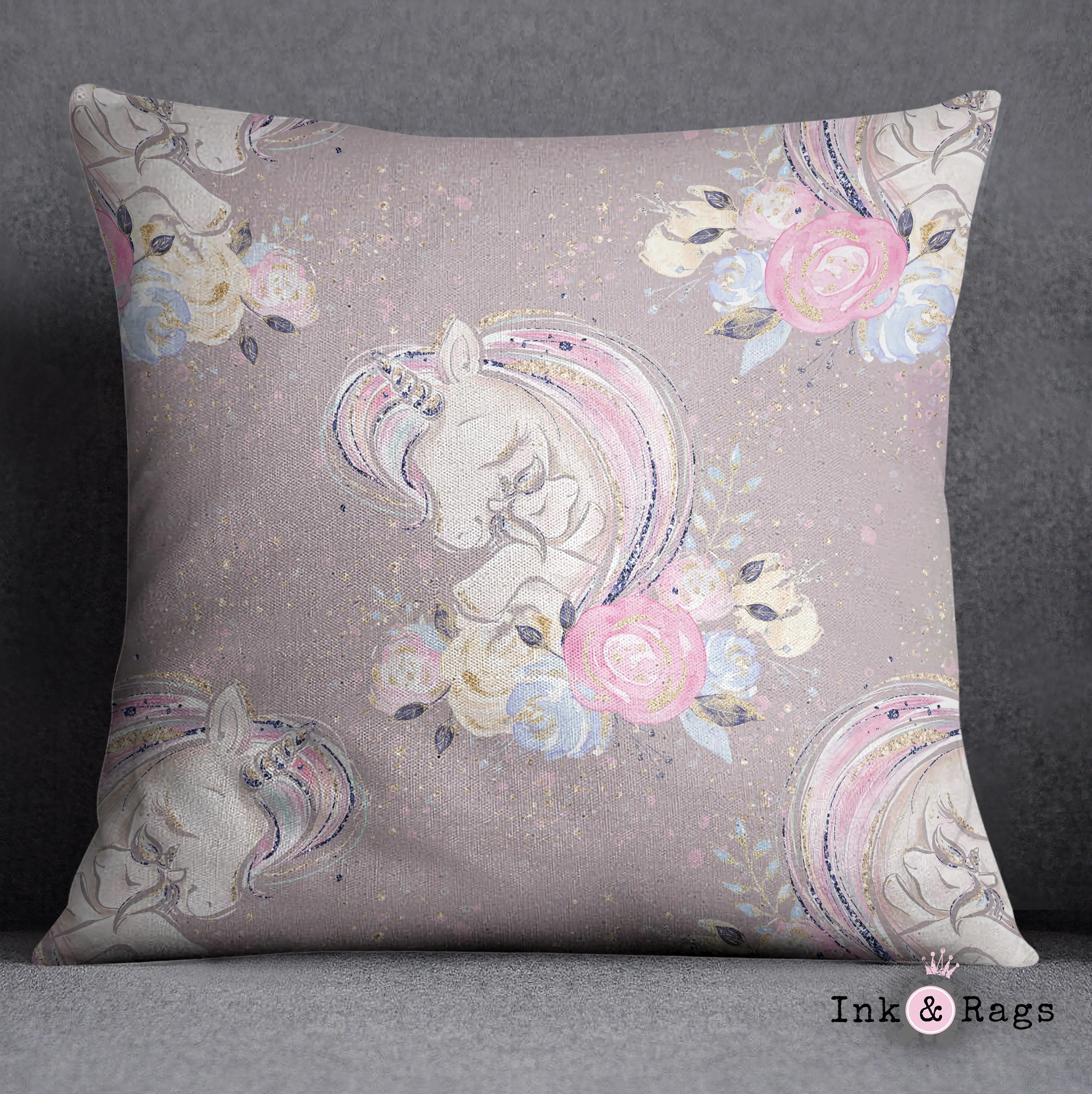 A Mothers Love Unicorn Decorative Throw and Pillow Cover Set