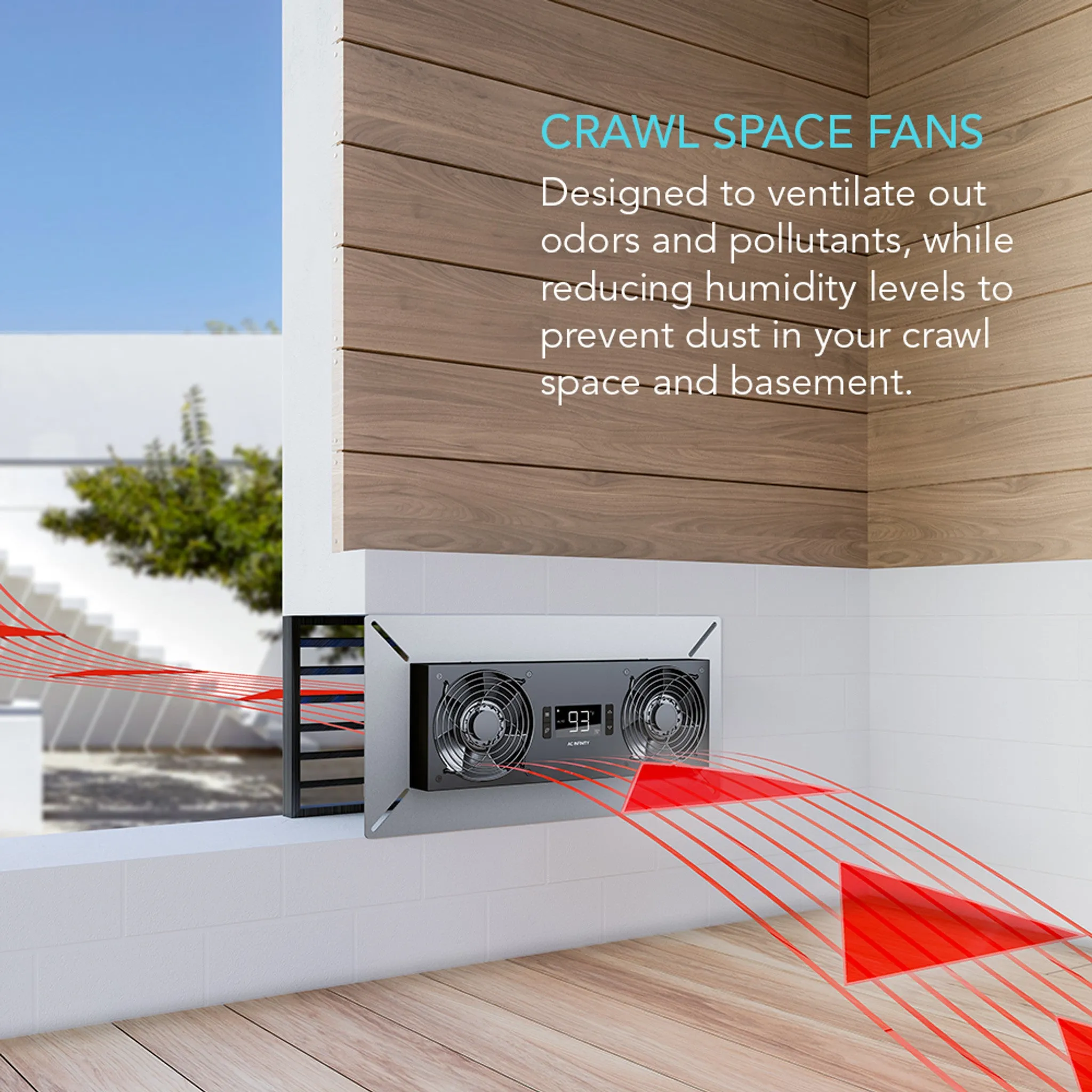 AC Infinity AIRTITAN T8 Crawl Space and Basement Ventilator Fan, Temperature and Humidity Controller, Ip-44 Rated, Exhaust