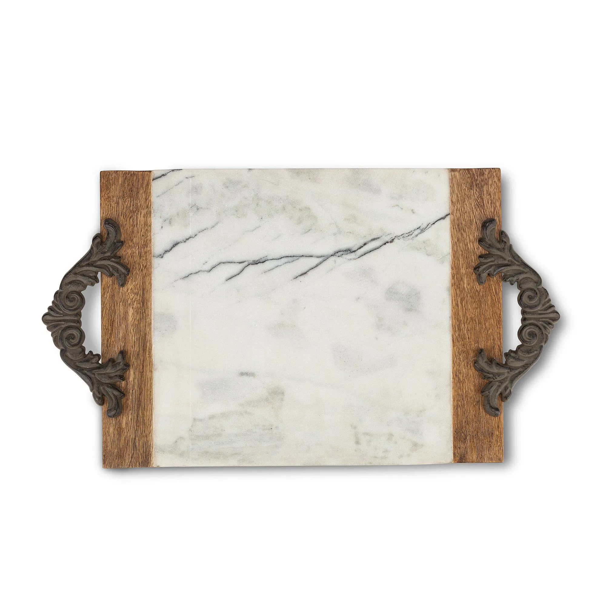 Acanthus Marble Charcuterie Tray - Elegant Serving Board for Snacks, Appetizers & Baking Needs