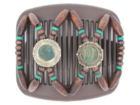 African Butterfly Hair Comb - Gemstone Brown 35