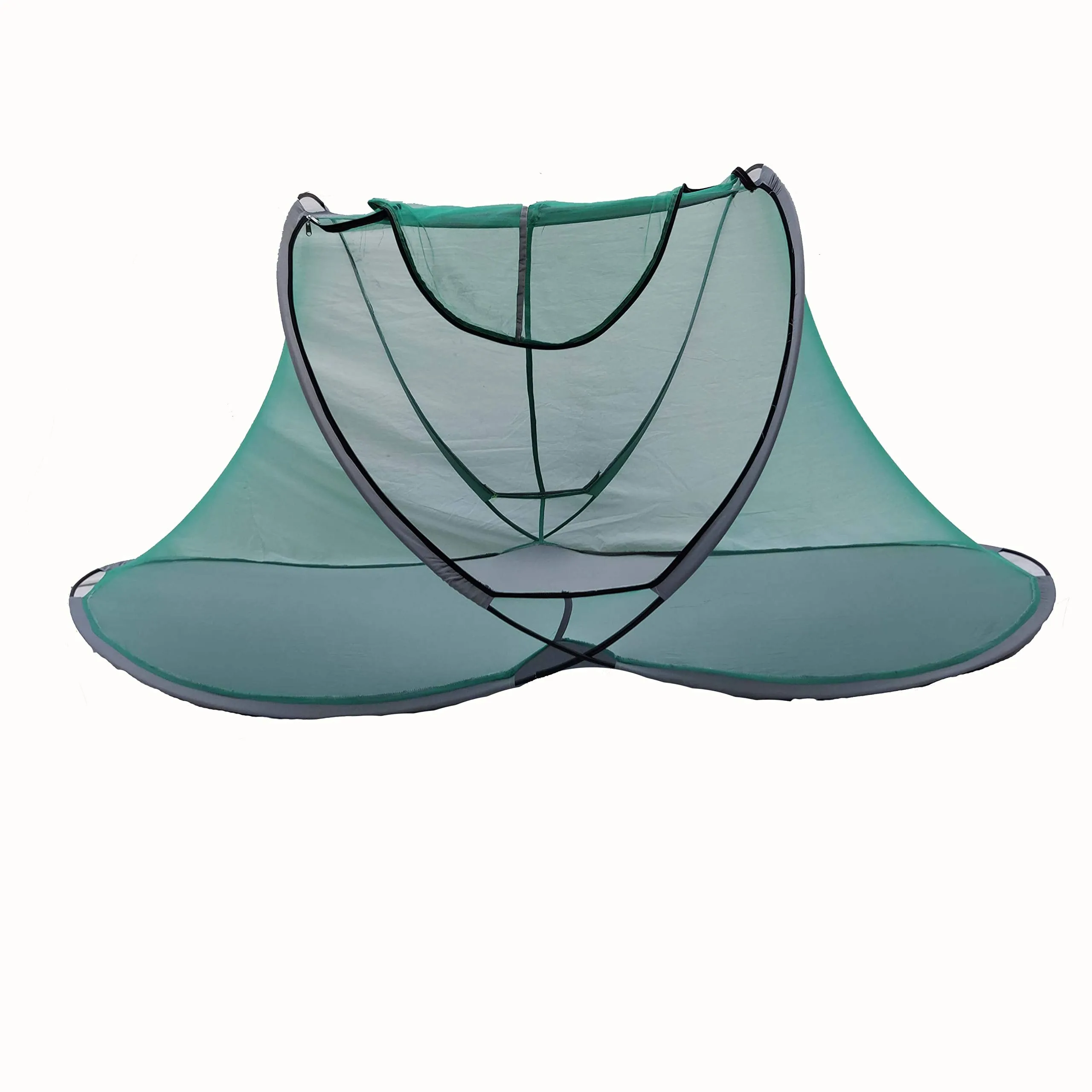 Aim Emporium Polyester Adults Single Bed Fordable Mosquito Net with Mosquito Bat Free (Green Color)