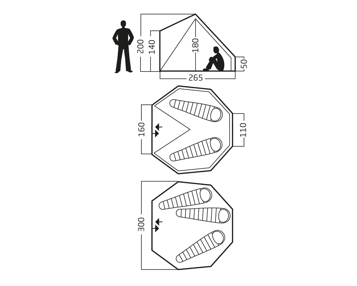 Asgard 7.1 m² glamping tent - 3 person - Natural