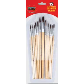 Assorted Paint Brushes - 12pcs