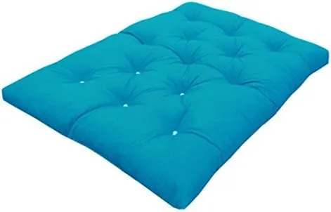 ATOOTFUSION Premium Star Cotton Quilt Mattress - Soft, Firm, Foldable, Rollable, Single Bed, Picnic Star Patterned Thick Star Cotton Mattress(30X72 inches) (Aqua Blue)