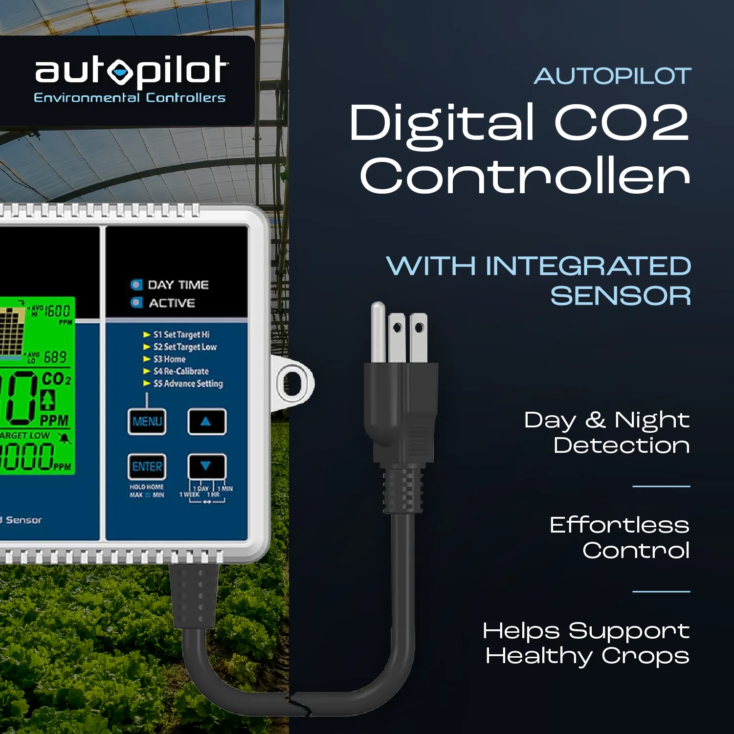 Autopilot Digital CO2 Level Controller w/Integrated Sensor & Power Cord (Used)