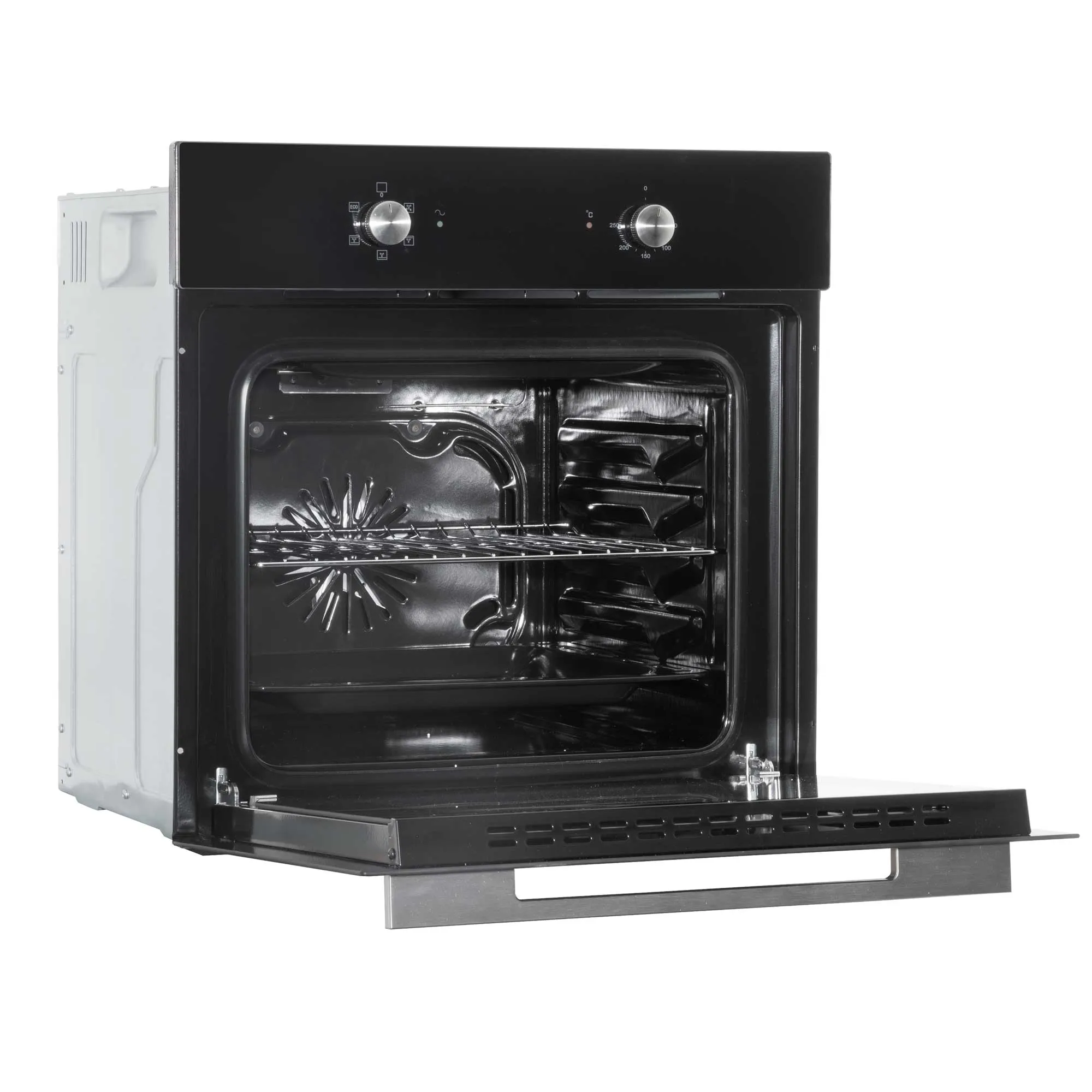 Baridi 60cm Built-In Five Function Fan Assisted, Integrated Electric Oven, 55L, Black - DH124