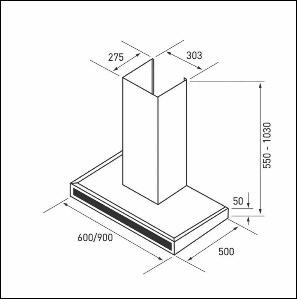 Baumatic B-RFT6 60cm Flat Canopy Rangehood