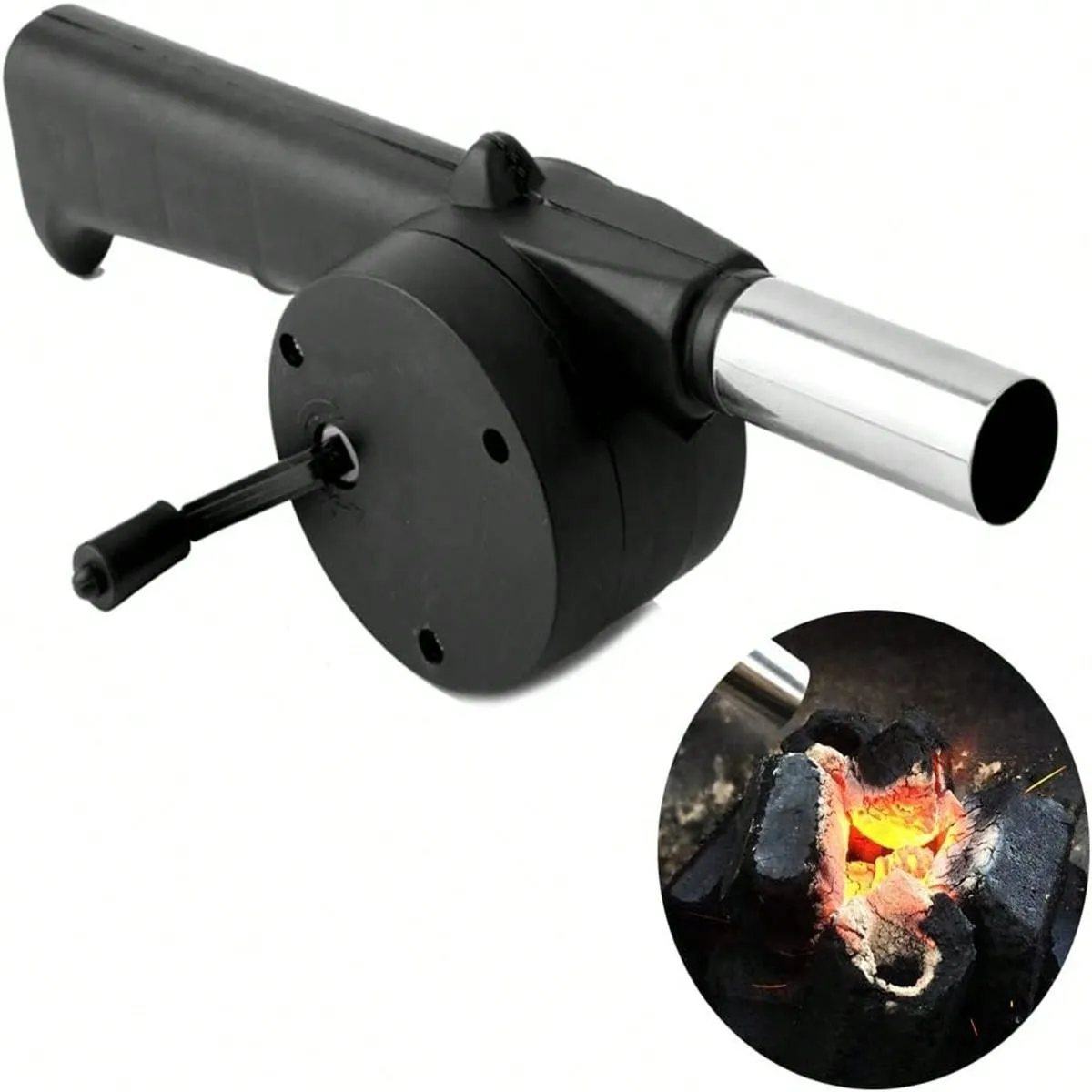 BBQ Fan Air Blower Fast Fire Starter Portable Mini Manual Hand Cran