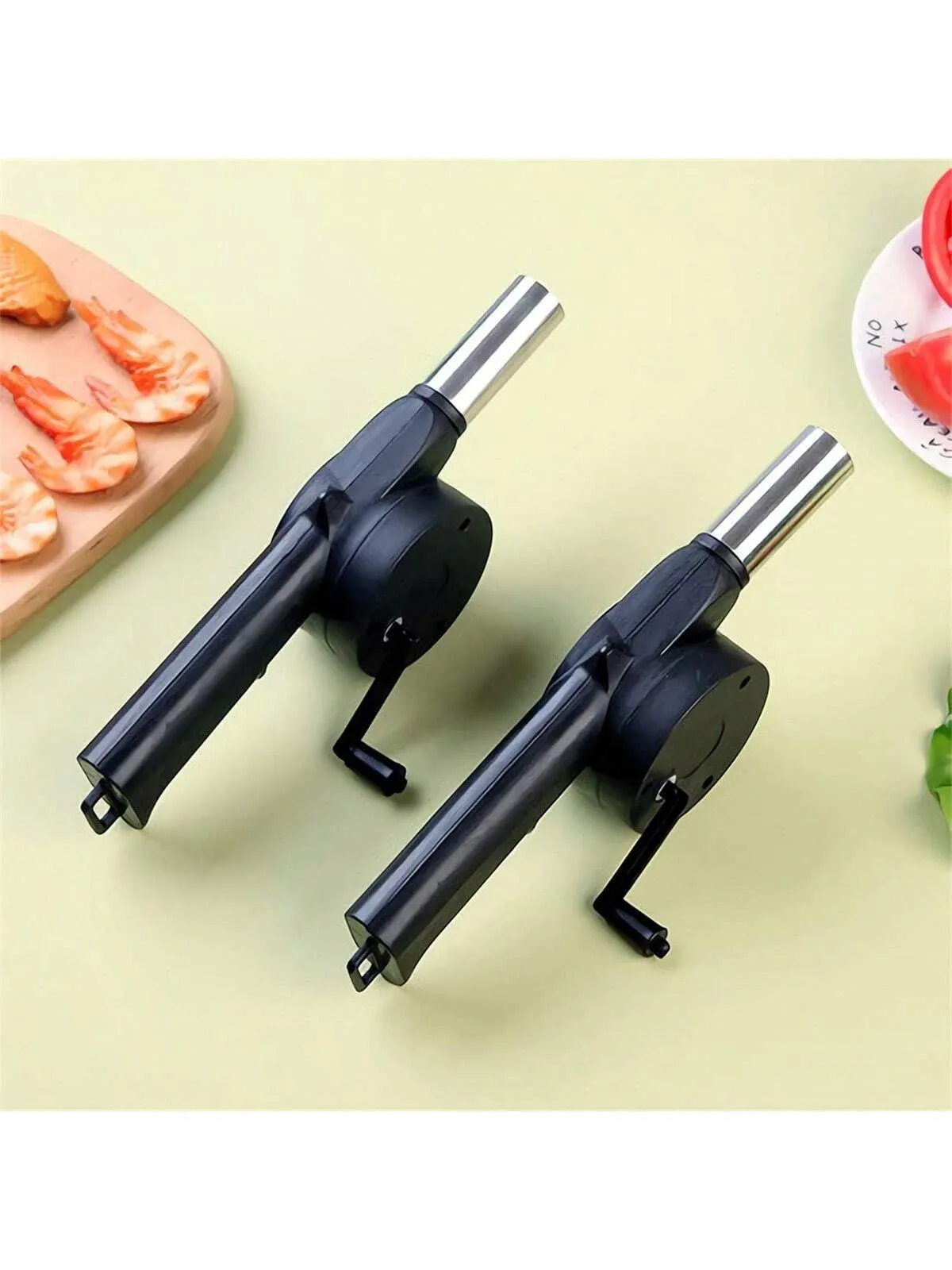 BBQ Fan Air Blower Fast Fire Starter Portable Mini Manual Hand Cran