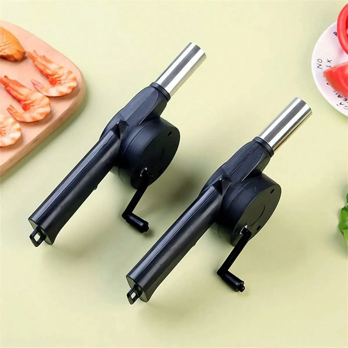 BBQ Fan Air Blower Fast Fire Starter Portable Mini Manual Hand Cran