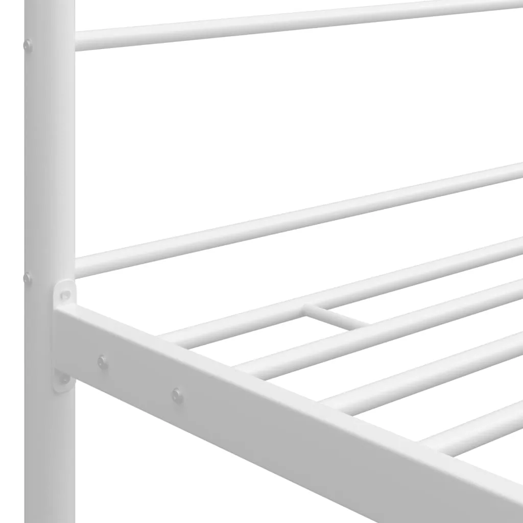 Bed Frame with Canopy without Mattress White 140x200 cm Metal