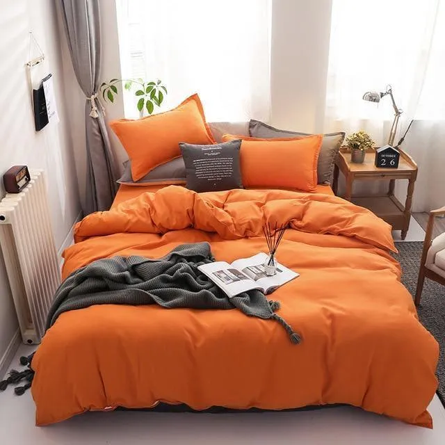 Bedding Set Soild Color Duvet Cover Sets Single Double King Size Modren Cute Kid Bed Linen Sheets