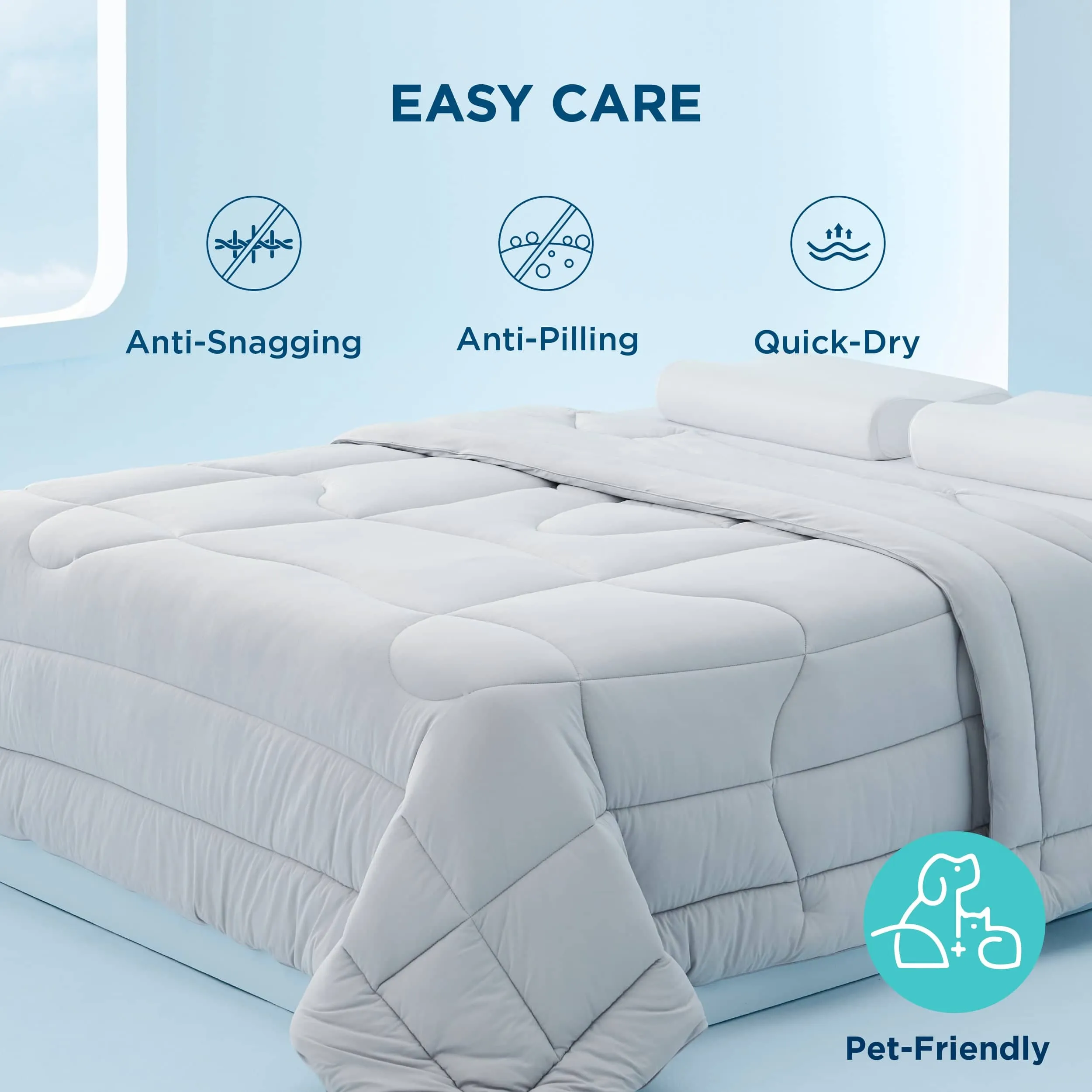 Bedsure Breescape Cooling Comforter for Hot Sleepers Q-Max>0.4