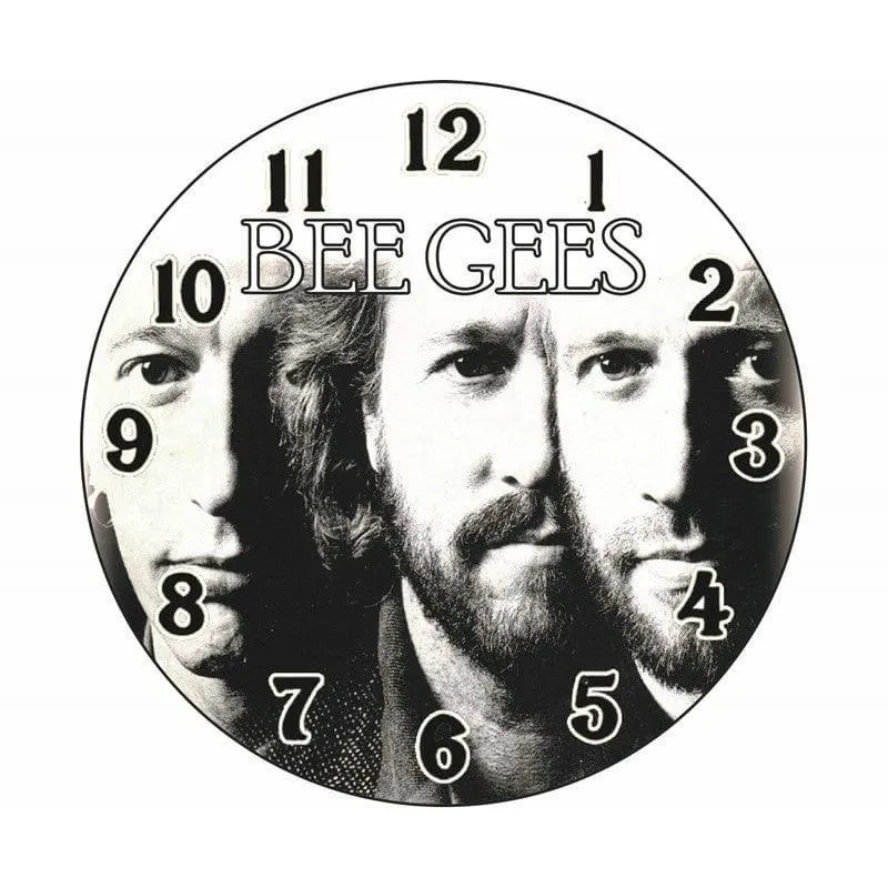 BEE GEES Glass Round Clock 30cm