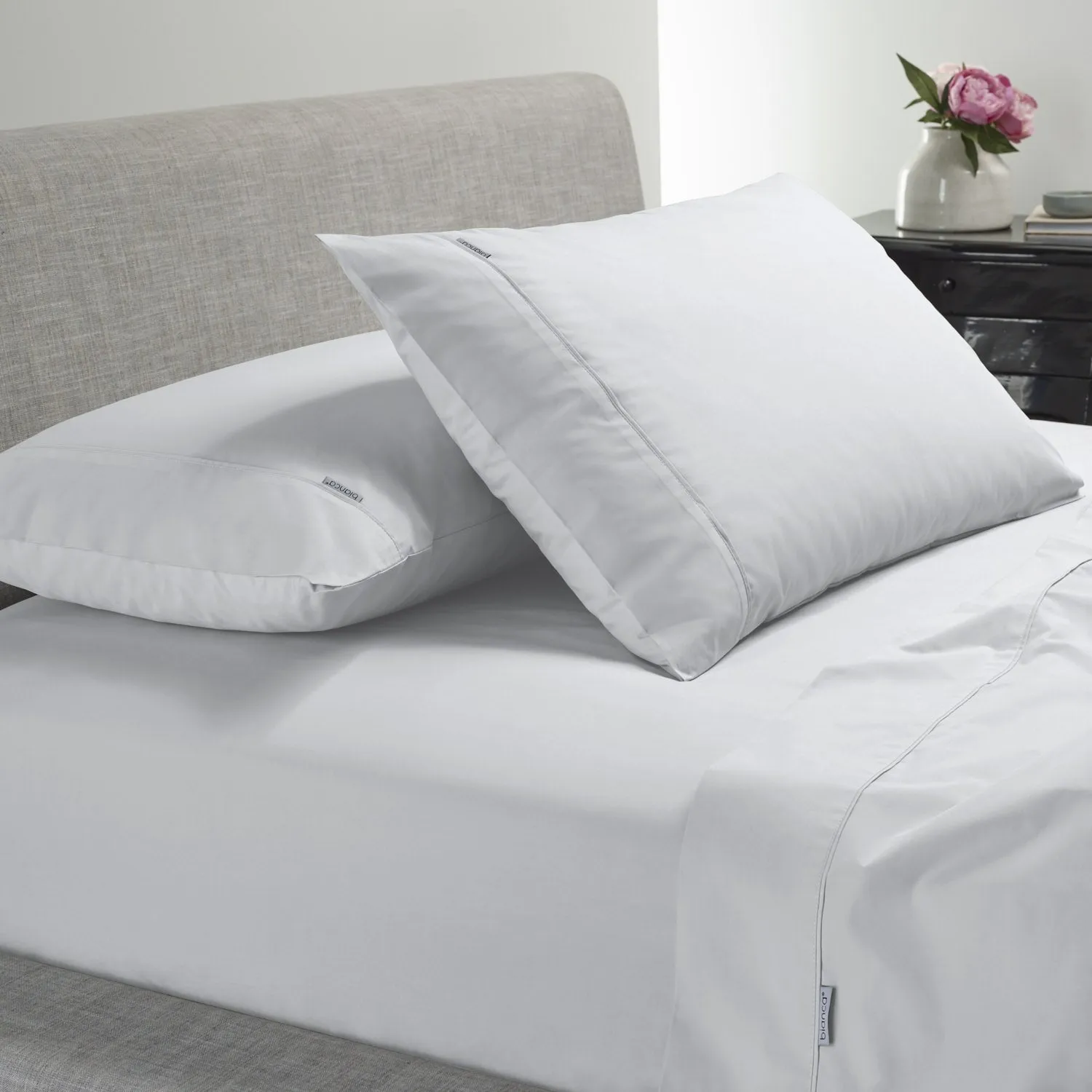 Bianca HESTON 300 THREAD COUNT COTTON PERCALE SHEET SETS WHITE