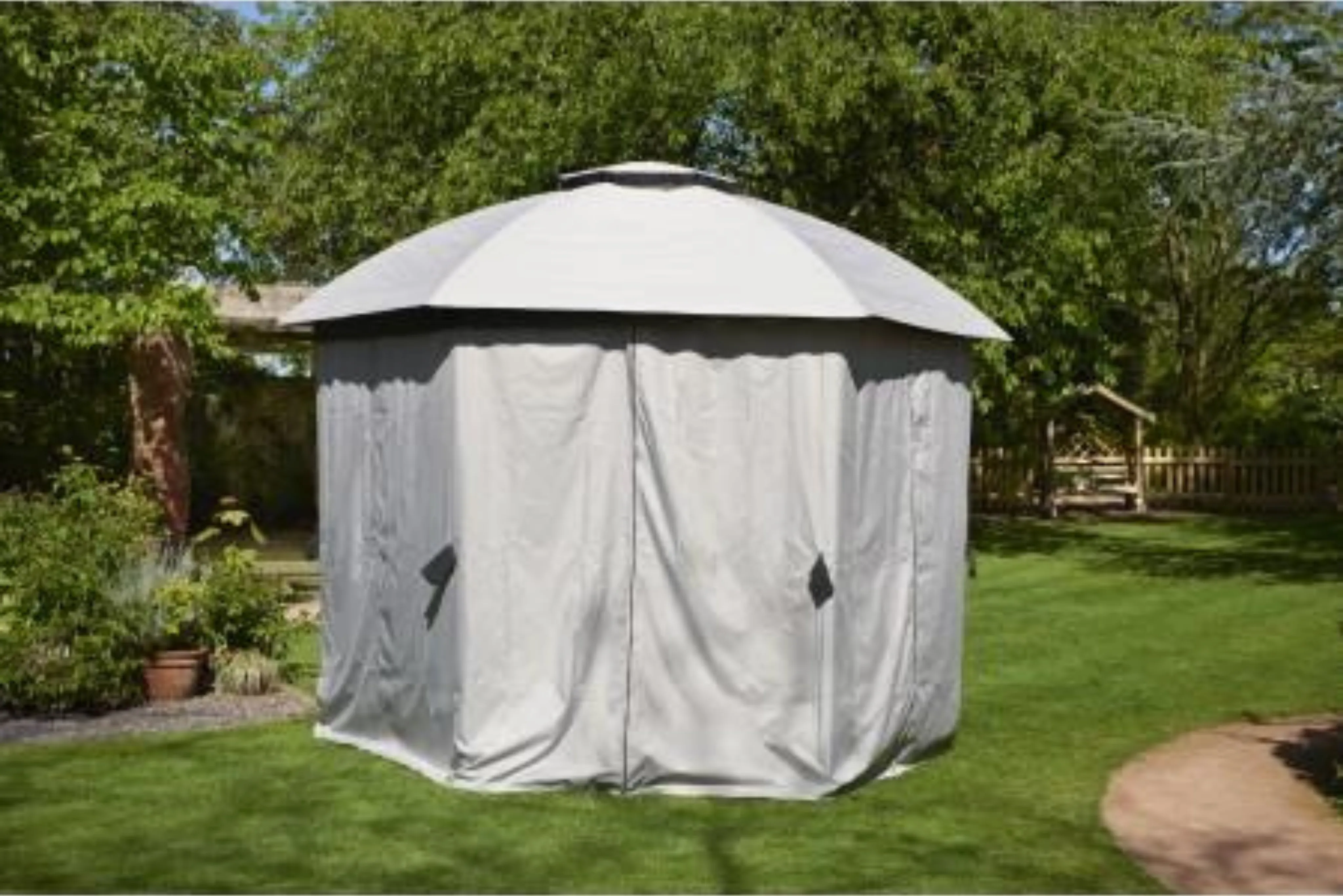 Big Hexagon Gazebo Mosquito Curtain Set