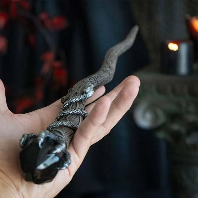 Black Magic Serpent Wand | Enchanted Wand for Spells and Rituals