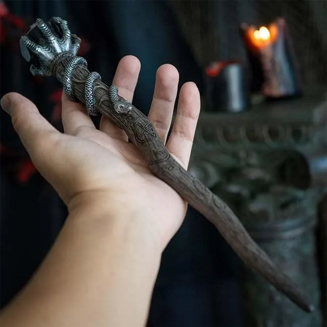 Black Magic Serpent Wand | Enchanted Wand for Spells and Rituals