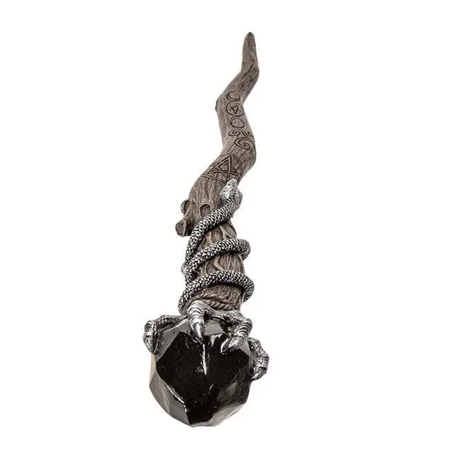 Black Magic Serpent Wand | Enchanted Wand for Spells and Rituals