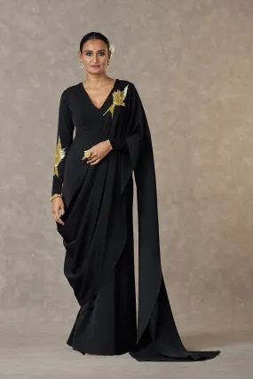 Black Son Chidiya Saree Gown