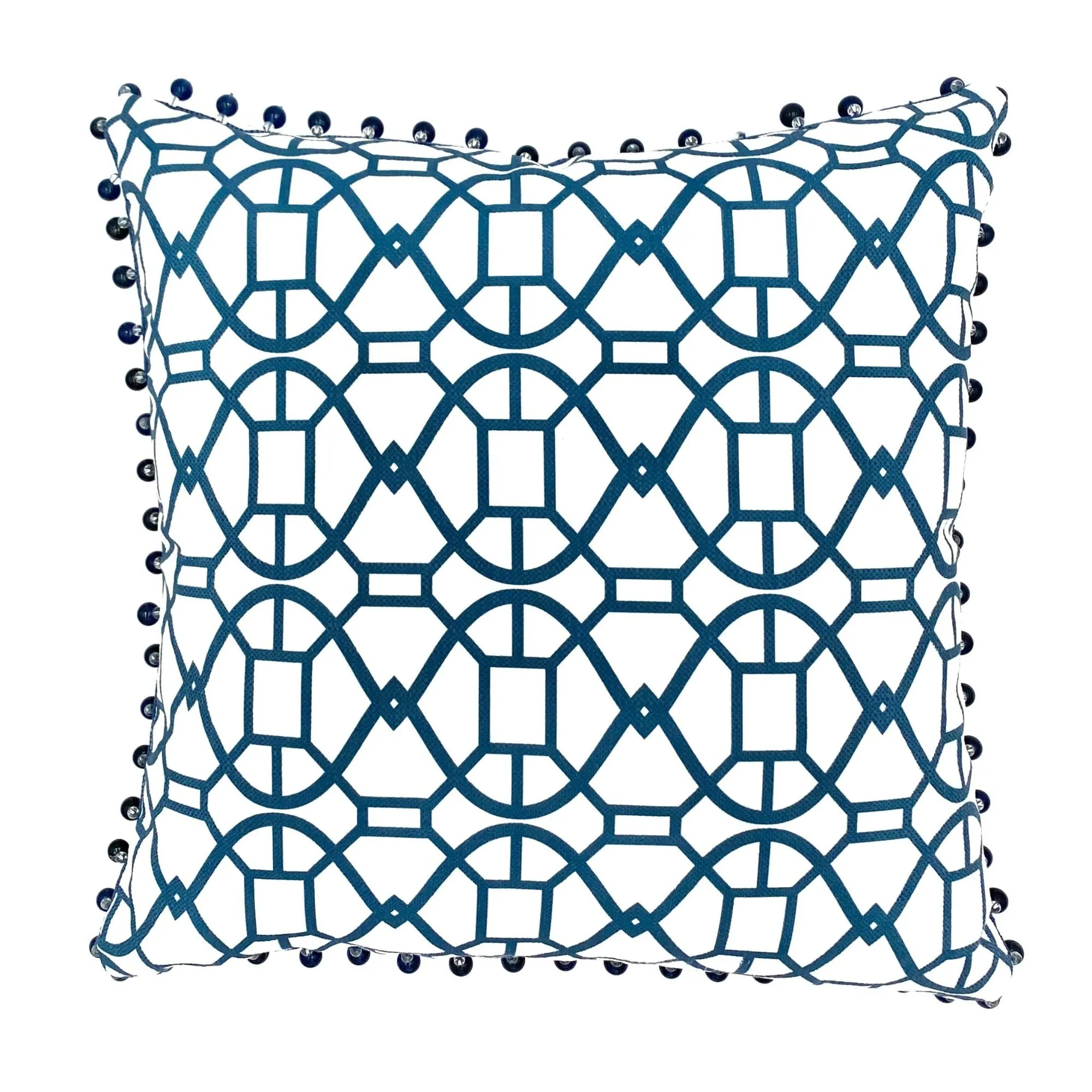 Blue and White Geometric Throw Pillow Cover 20x20