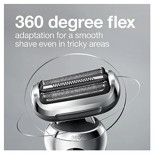 Braun Series 7 7032cs Flex Electric Razor for Men, Wet & Dry, Electric Razor, Rechargeable, Cordless Foil Shaver with Beard Trimmer and Charging Stand, Silver