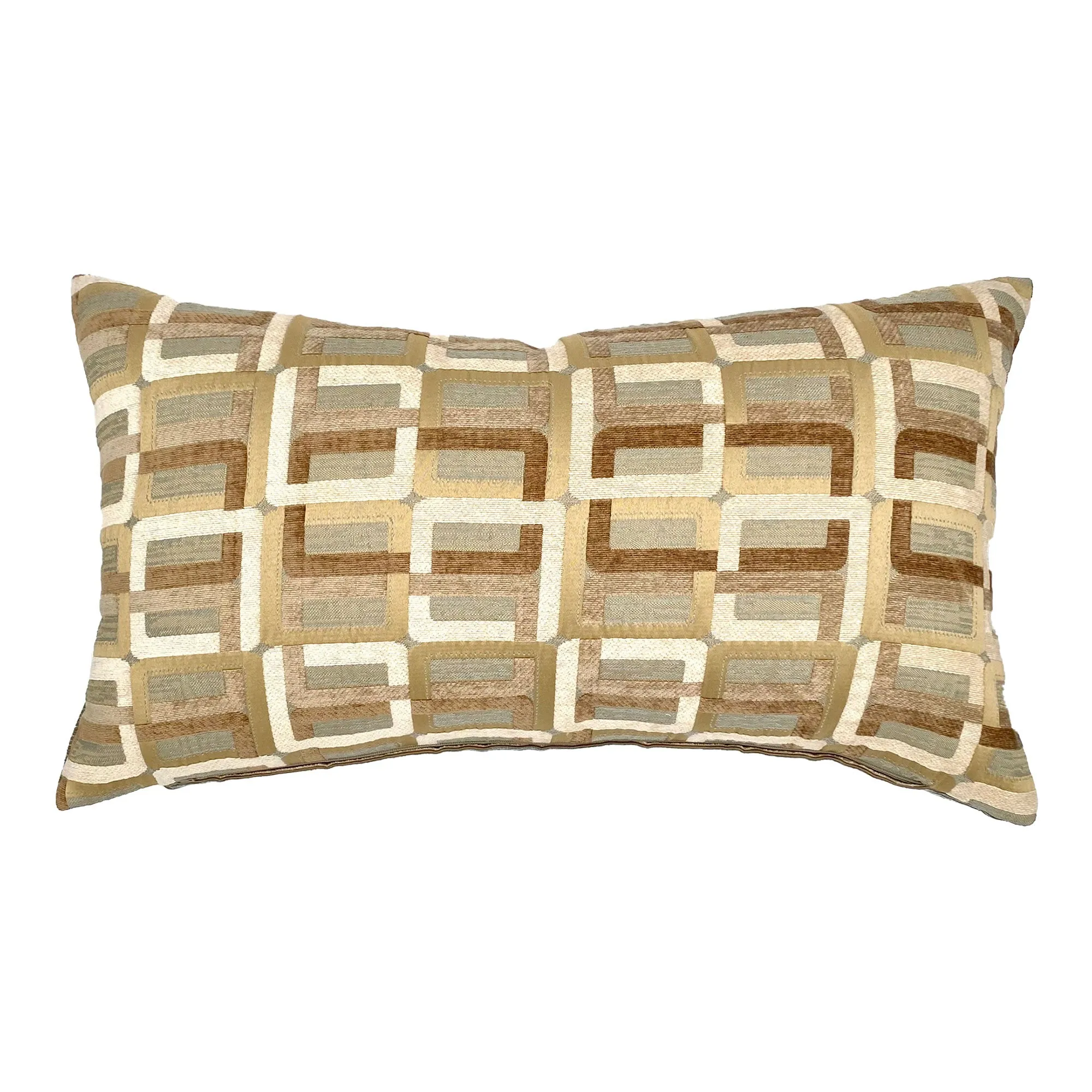 Brown Mid-Century Modern Lumbar Pillow Cover 15x26