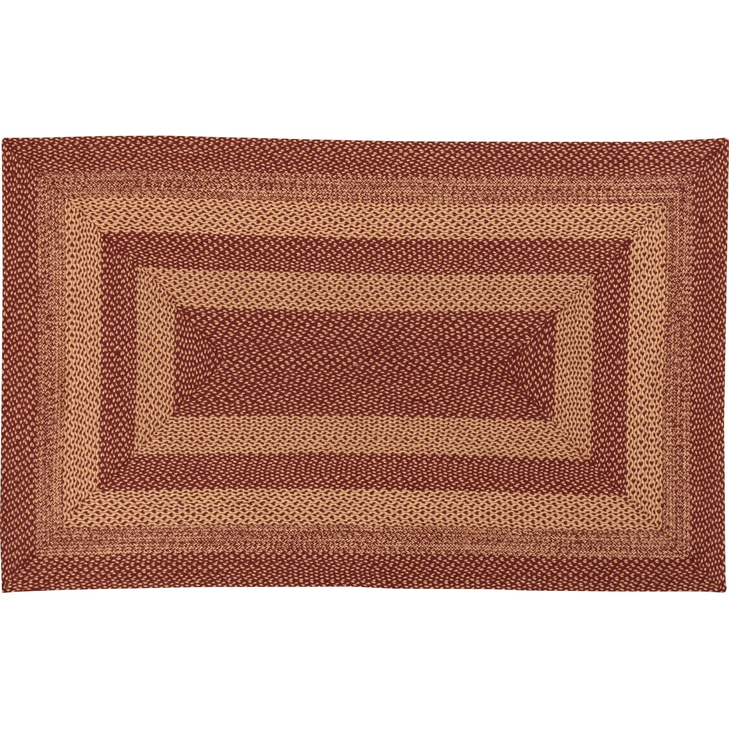 Burgundy Tan Jute Rug Rect w/ Pad 27x48