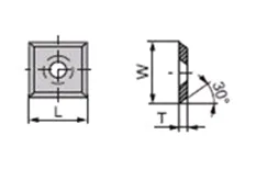 Carbide Insert Knife 14.0mm x 14.0mm x 2.0mm -BOX OF 10