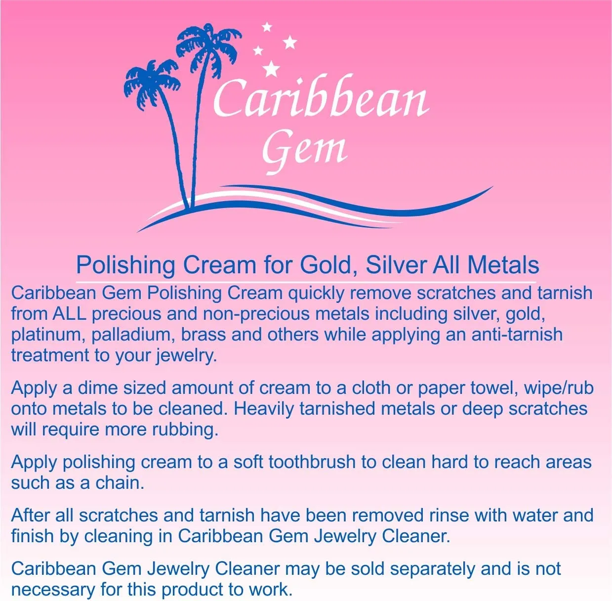 Caribbean Gem Ultra Jewelry Cleaner Kit with Cloths - Now with (Free USA Shipping)