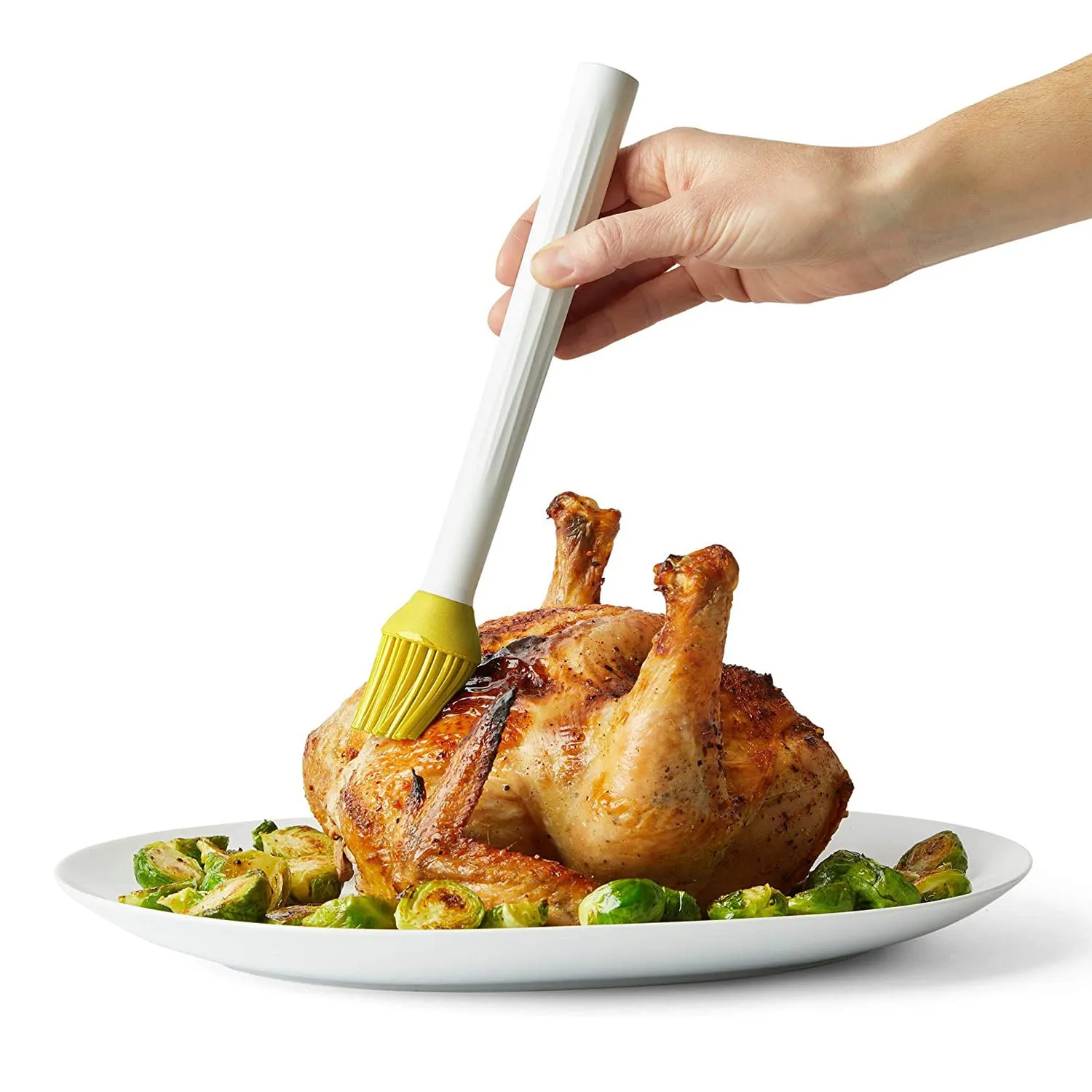 Chef'n HerbWand Basting Brush with Ceramic Tray, 2 in 1, White/Green